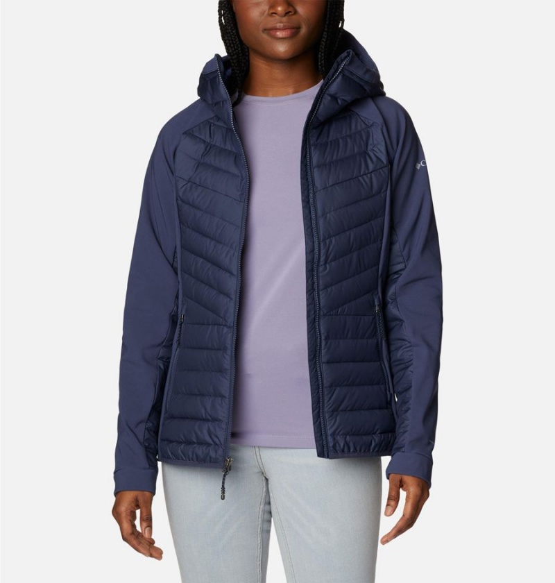 Columbia Powder Lite Hybrid Hooded Women's Puffer Jacket Navy | XOIYVU-739