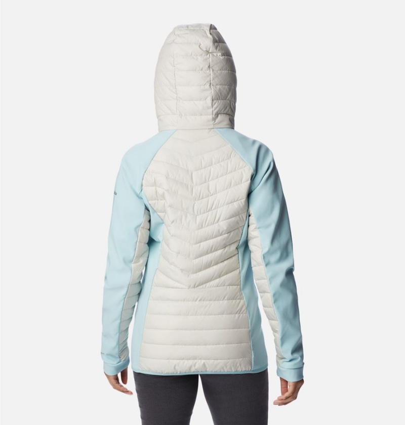 Columbia Powder Lite Hybrid Hooded Women's Puffer Jacket White | METZIP-360