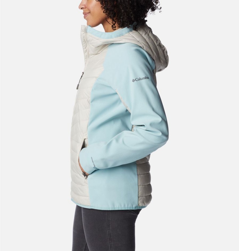 Columbia Powder Lite Hybrid Hooded Women's Puffer Jacket White | METZIP-360