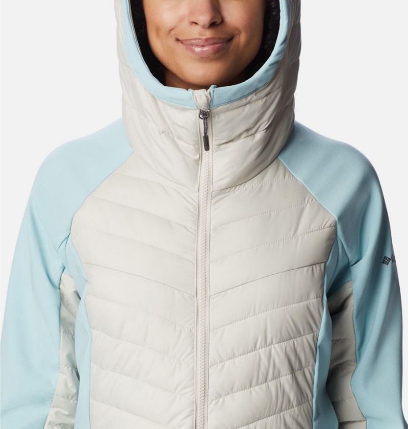Columbia Powder Lite Hybrid Hooded Women's Puffer Jacket White | METZIP-360
