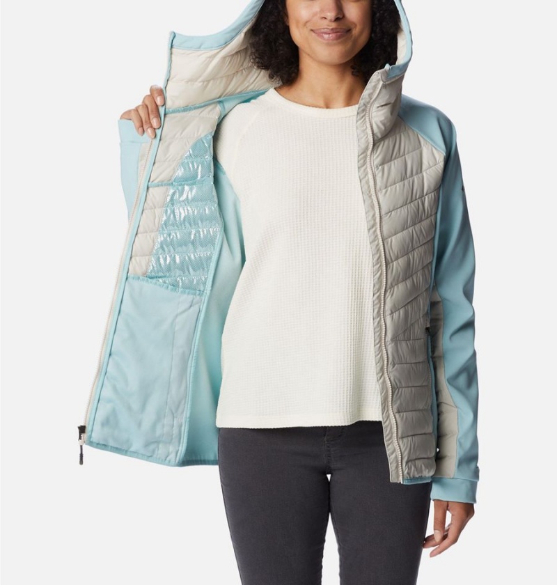 Columbia Powder Lite Hybrid Hooded Women's Puffer Jacket White | METZIP-360