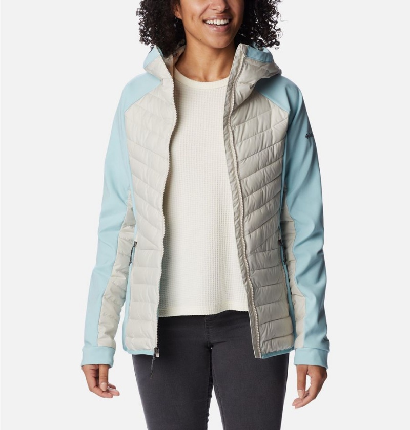 Columbia Powder Lite Hybrid Hooded Women's Puffer Jacket White | METZIP-360