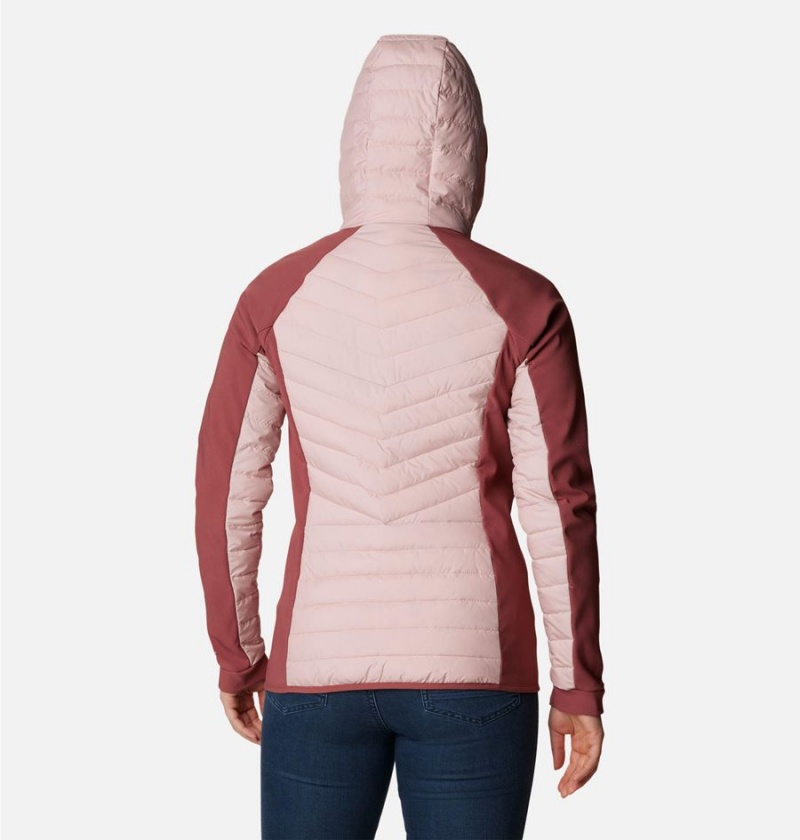 Columbia Powder Lite Hybrid Hooded Women's Puffer Jacket Pink | NXRSOV-598