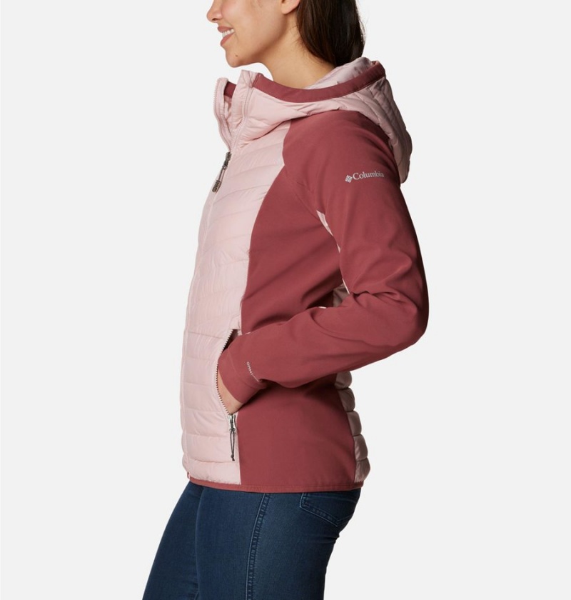 Columbia Powder Lite Hybrid Hooded Women's Puffer Jacket Pink | NXRSOV-598