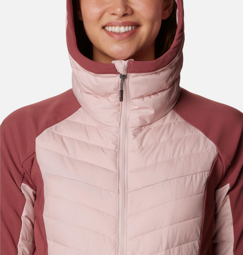 Columbia Powder Lite Hybrid Hooded Women's Puffer Jacket Pink | NXRSOV-598