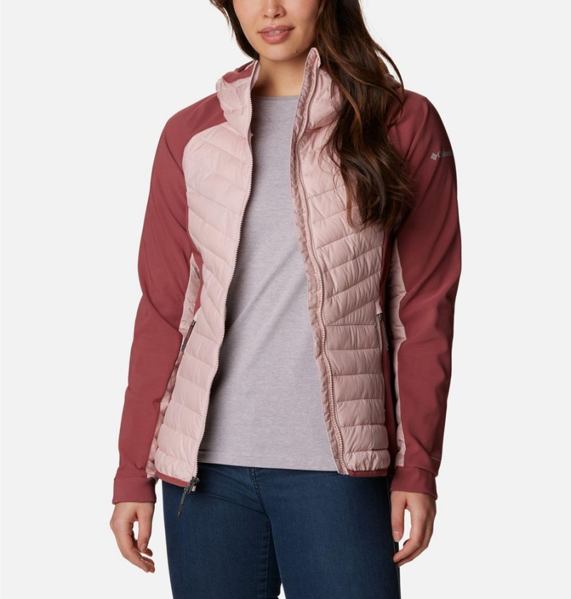 Columbia Powder Lite Hybrid Hooded Women's Puffer Jacket Pink | NXRSOV-598