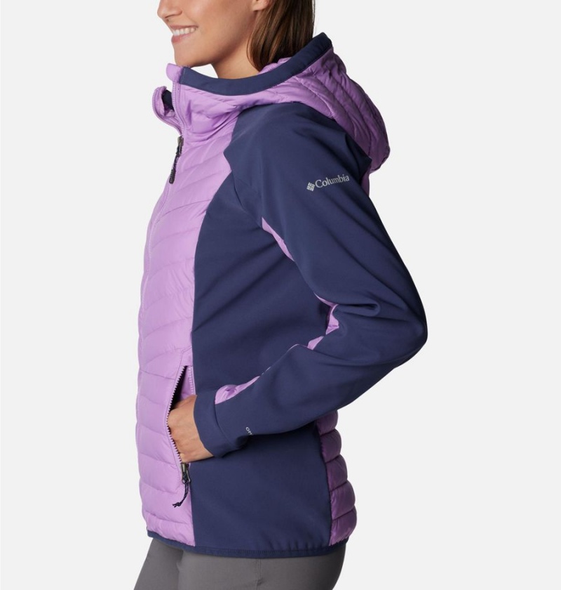 Columbia Powder Lite Hybrid Hooded Women's Puffer Jacket Purple | STJHKZ-423