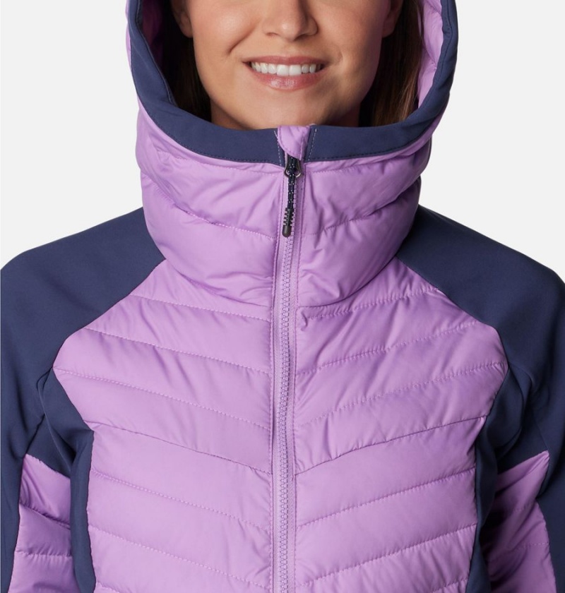 Columbia Powder Lite Hybrid Hooded Women's Puffer Jacket Purple | STJHKZ-423