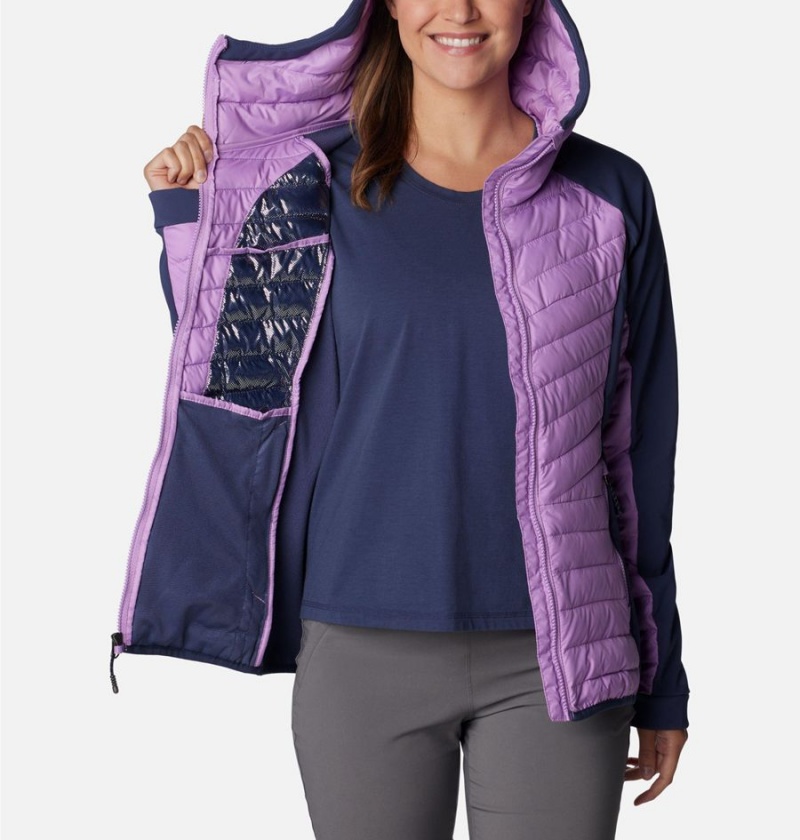 Columbia Powder Lite Hybrid Hooded Women's Puffer Jacket Purple | STJHKZ-423