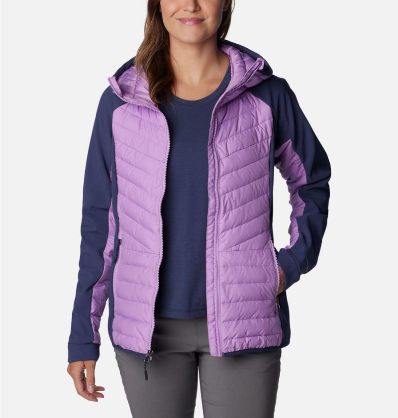 Columbia Powder Lite Hybrid Hooded Women's Puffer Jacket Purple | STJHKZ-423