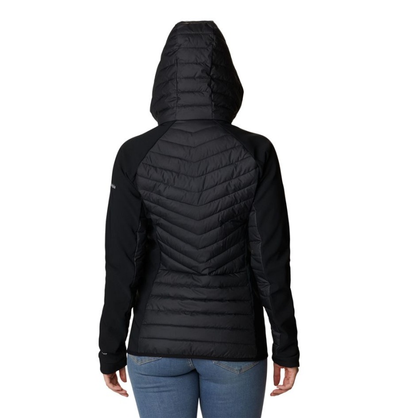 Columbia Powder Lite Hybrid Hooded Women's Puffer Jacket Black | QSEUYB-960