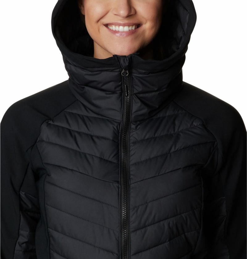 Columbia Powder Lite Hybrid Hooded Women's Puffer Jacket Black | QSEUYB-960