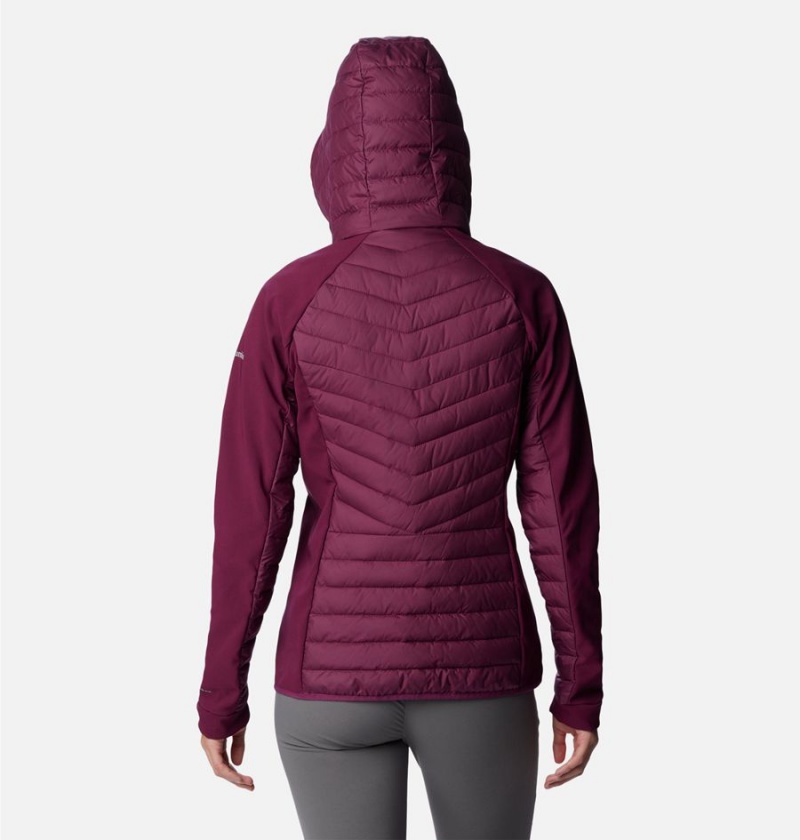 Columbia Powder Lite Hybrid Hooded Women's Puffer Jacket Purple | EXKLJY-412