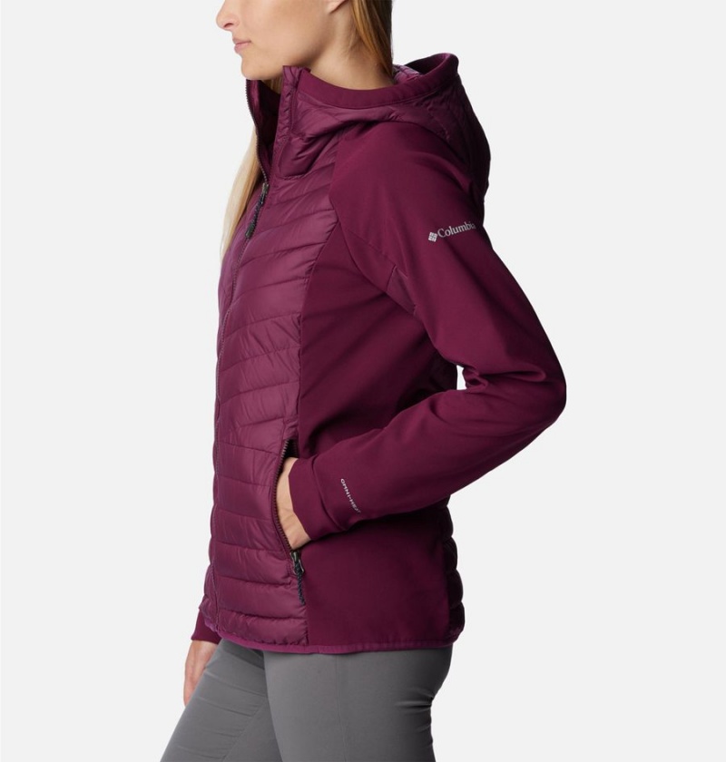 Columbia Powder Lite Hybrid Hooded Women's Puffer Jacket Purple | EXKLJY-412