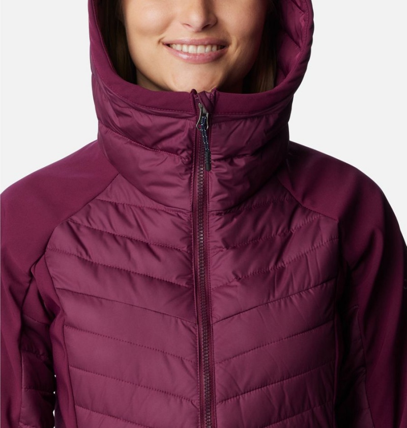 Columbia Powder Lite Hybrid Hooded Women's Puffer Jacket Purple | EXKLJY-412