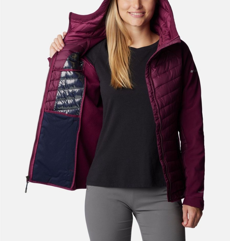 Columbia Powder Lite Hybrid Hooded Women's Puffer Jacket Purple | EXKLJY-412