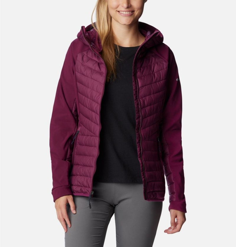 Columbia Powder Lite Hybrid Hooded Women's Puffer Jacket Purple | EXKLJY-412