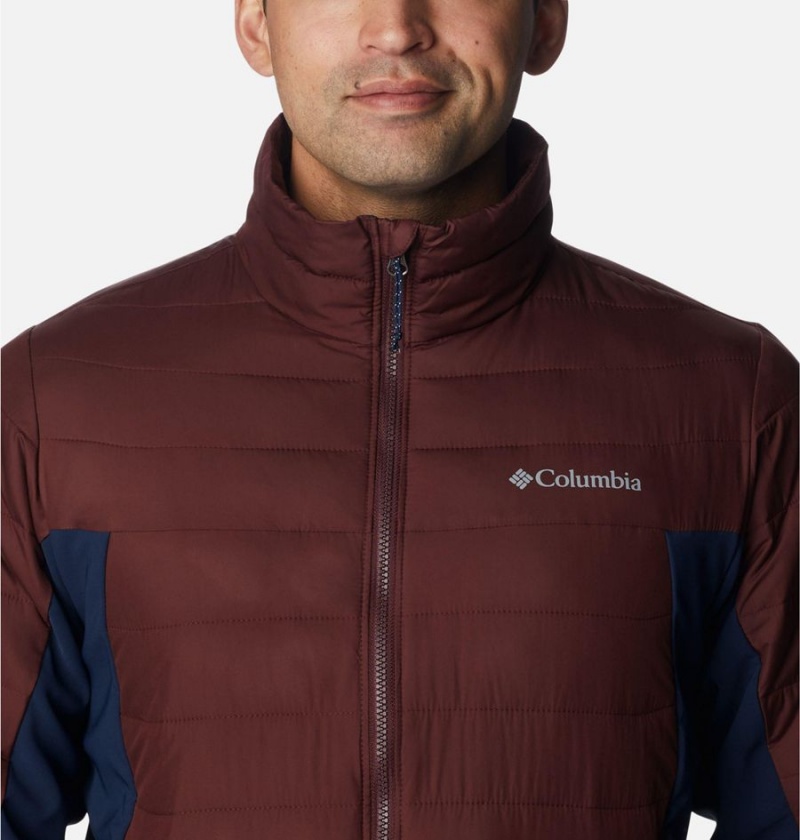 Columbia Powder Lite Hybrid Insulated Men's Puffer Jacket Brown | OSILPX-014