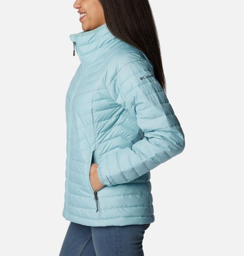Columbia Powder Lite II Full Zip Women's Puffer Jacket Turquoise | TJPSYZ-895