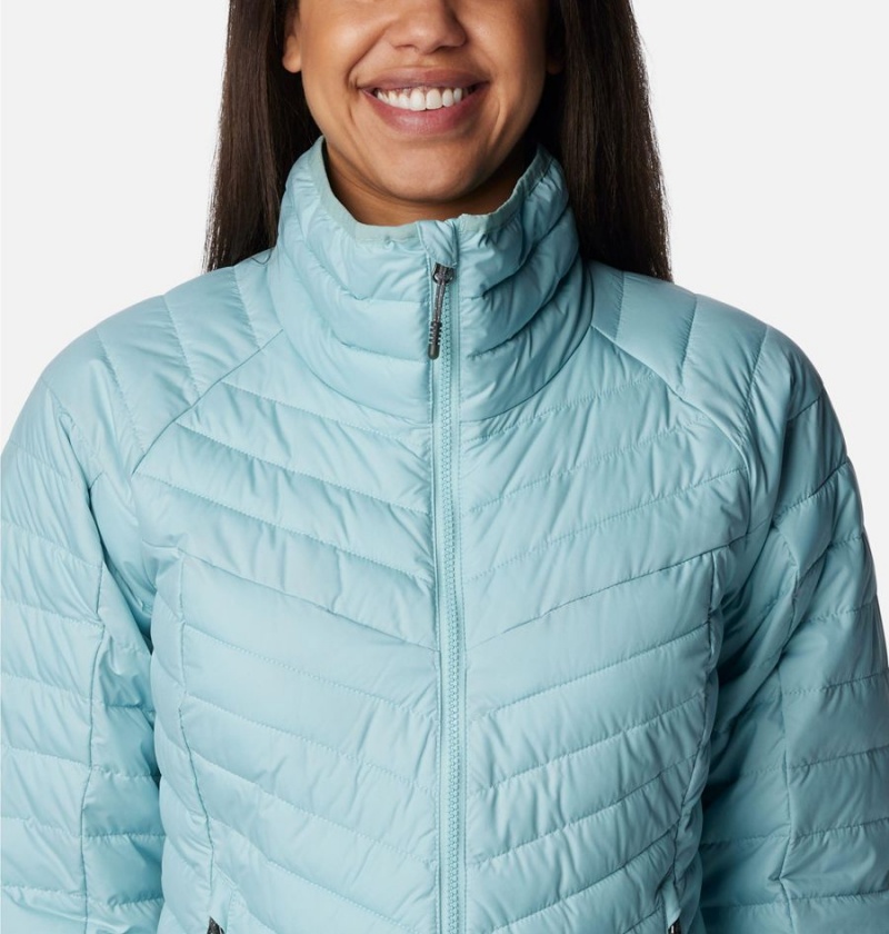 Columbia Powder Lite II Full Zip Women's Puffer Jacket Turquoise | TJPSYZ-895