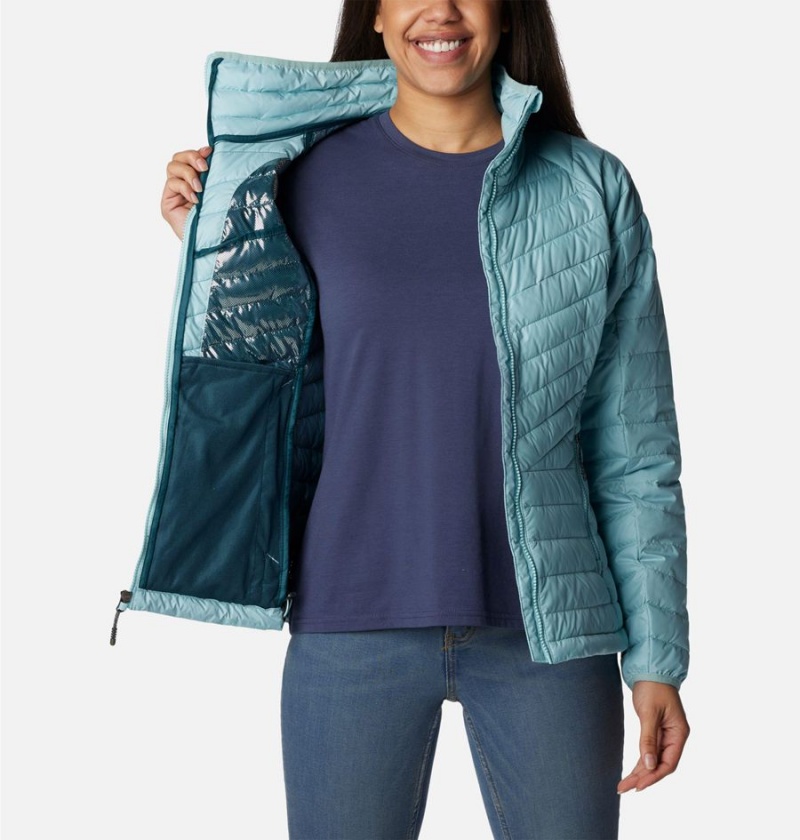 Columbia Powder Lite II Full Zip Women's Puffer Jacket Turquoise | TJPSYZ-895