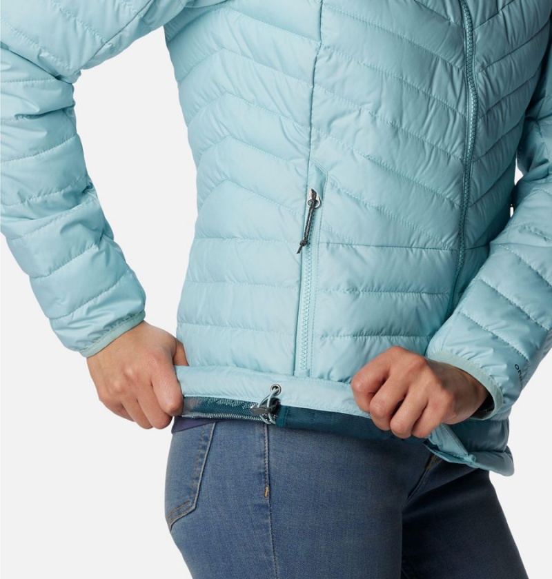 Columbia Powder Lite II Full Zip Women's Puffer Jacket Turquoise | TJPSYZ-895