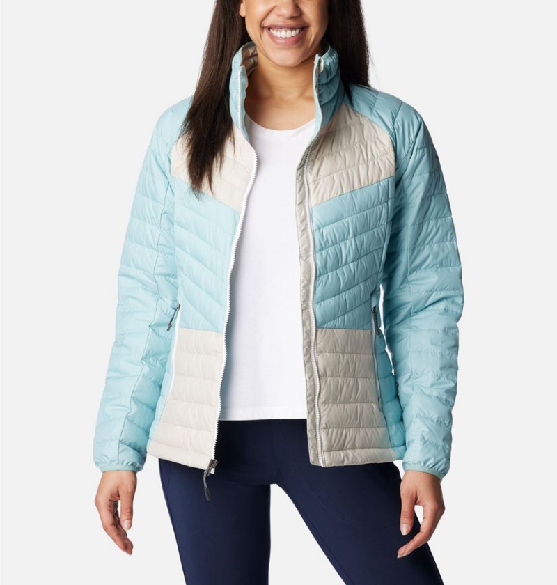 Columbia Powder Lite II Full Zip Women's Puffer Jacket Turquoise | AHBOWX-658