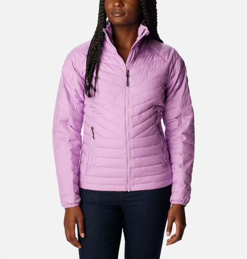 Columbia Powder Lite II Full Zip Women\'s Puffer Jacket Purple | OYTAKS-386