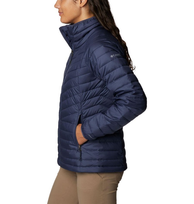 Columbia Powder Lite II Full Zip Women's Puffer Jacket Navy | MWFEKX-457