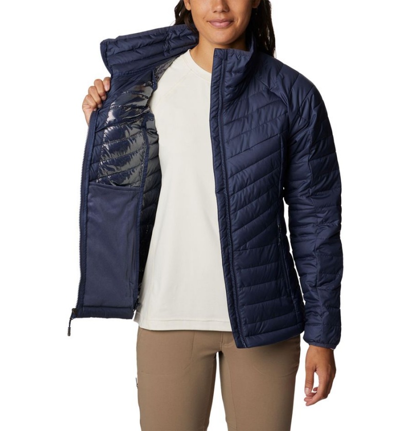 Columbia Powder Lite II Full Zip Women's Puffer Jacket Navy | MWFEKX-457
