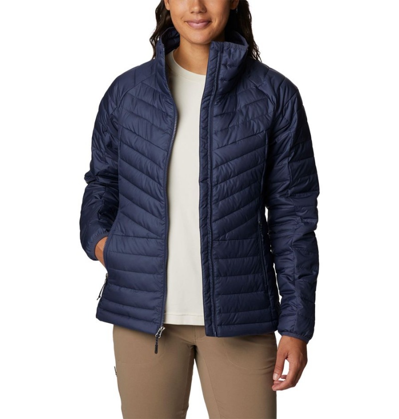 Columbia Powder Lite II Full Zip Women's Puffer Jacket Navy | MWFEKX-457