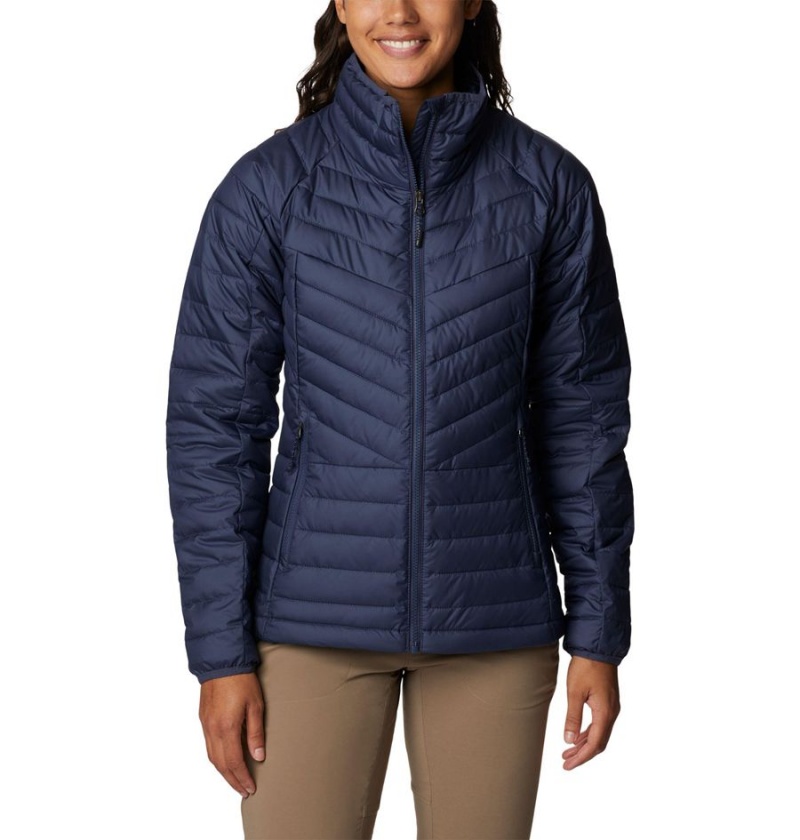 Columbia Powder Lite II Full Zip Women\'s Puffer Jacket Navy | MWFEKX-457