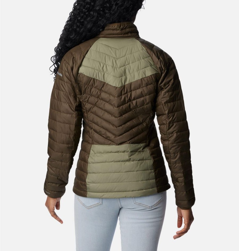 Columbia Powder Lite II Full Zip Women's Puffer Jacket Olive | QSJWYM-578