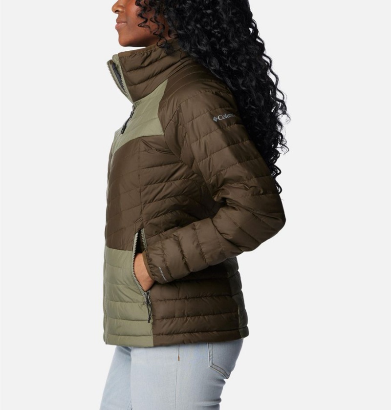 Columbia Powder Lite II Full Zip Women's Puffer Jacket Olive | QSJWYM-578