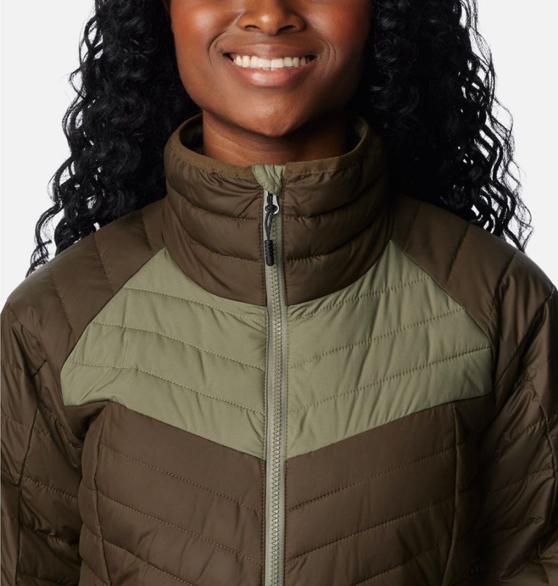 Columbia Powder Lite II Full Zip Women's Puffer Jacket Olive | QSJWYM-578