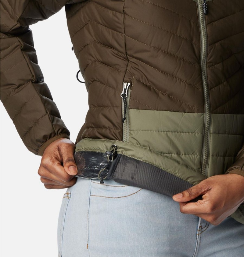 Columbia Powder Lite II Full Zip Women's Puffer Jacket Olive | QSJWYM-578
