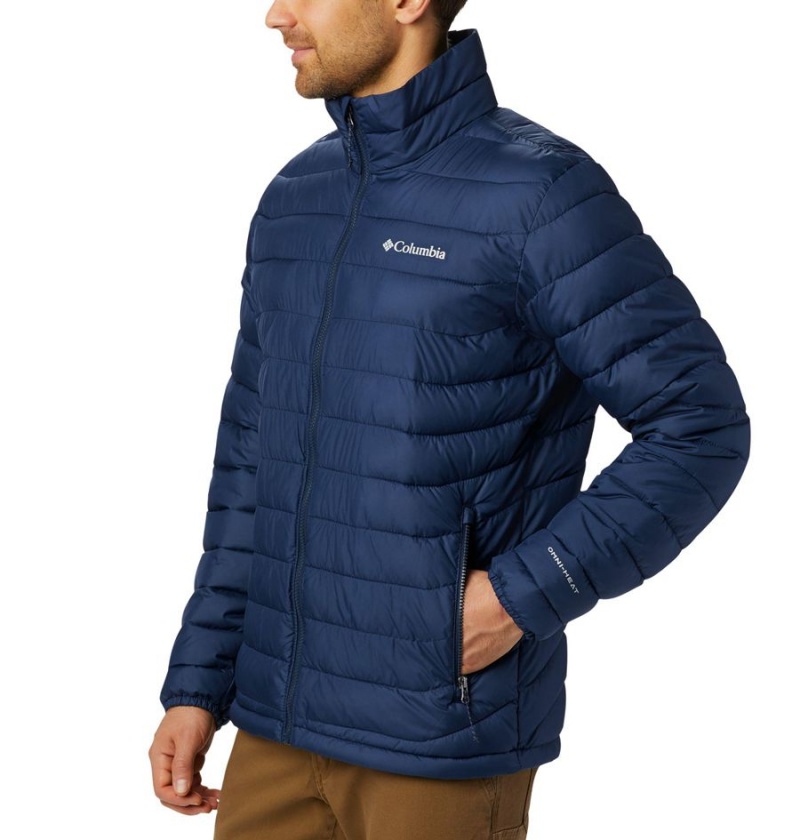 Columbia Powder Lite Insulated Men's Puffer Jacket Navy | ZHJYWB-710