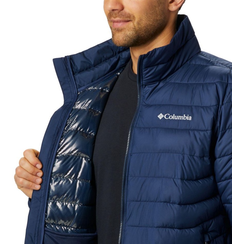 Columbia Powder Lite Insulated Men's Puffer Jacket Navy | ZHJYWB-710