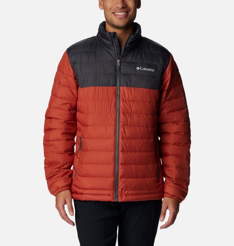 Columbia Powder Lite Insulated Men\'s Puffer Jacket Red | NFWAQB-895