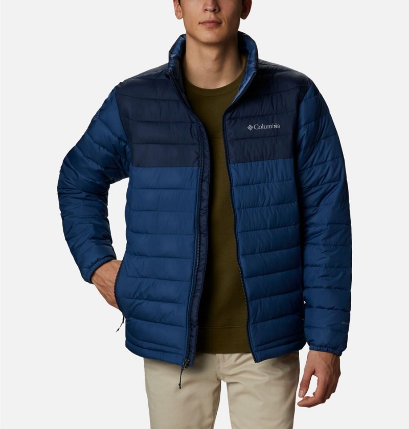 Columbia Powder Lite Insulated Men\'s Puffer Jacket Navy | GHKLPX-504