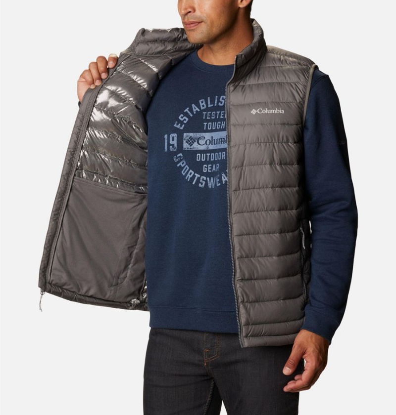 Columbia Powder Lite Men's Vest Grey | EKZXPR-389