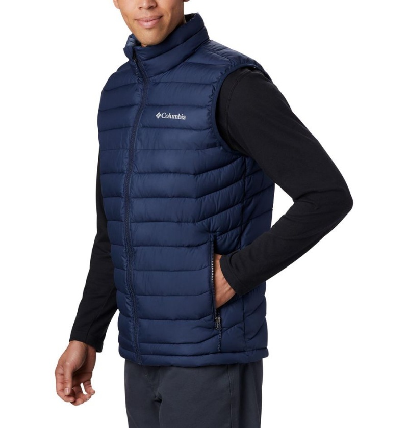 Columbia Powder Lite Men's Vest Navy | EUABQP-379