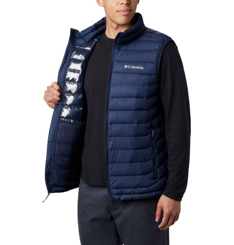 Columbia Powder Lite Men's Vest Navy | EUABQP-379