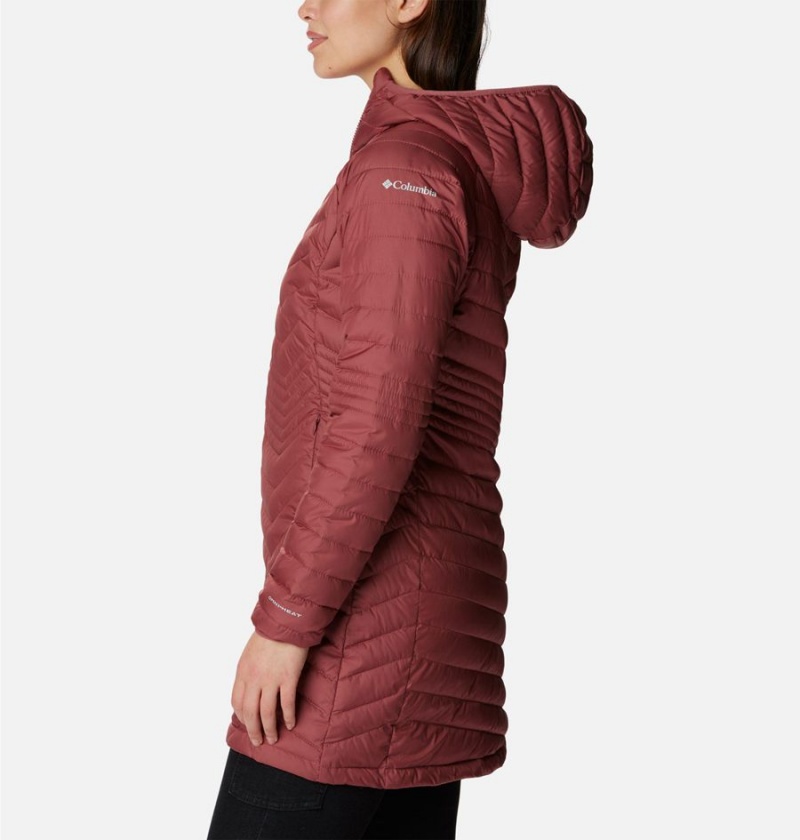 Columbia Powder Lite Mid Women's Puffer Jacket Red | OQHXCE-347