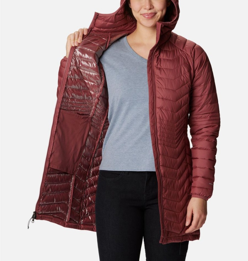 Columbia Powder Lite Mid Women's Puffer Jacket Red | OQHXCE-347