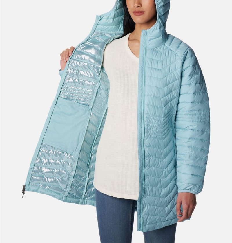 Columbia Powder Lite Mid Women's Puffer Jacket Turquoise | ICOGAJ-176