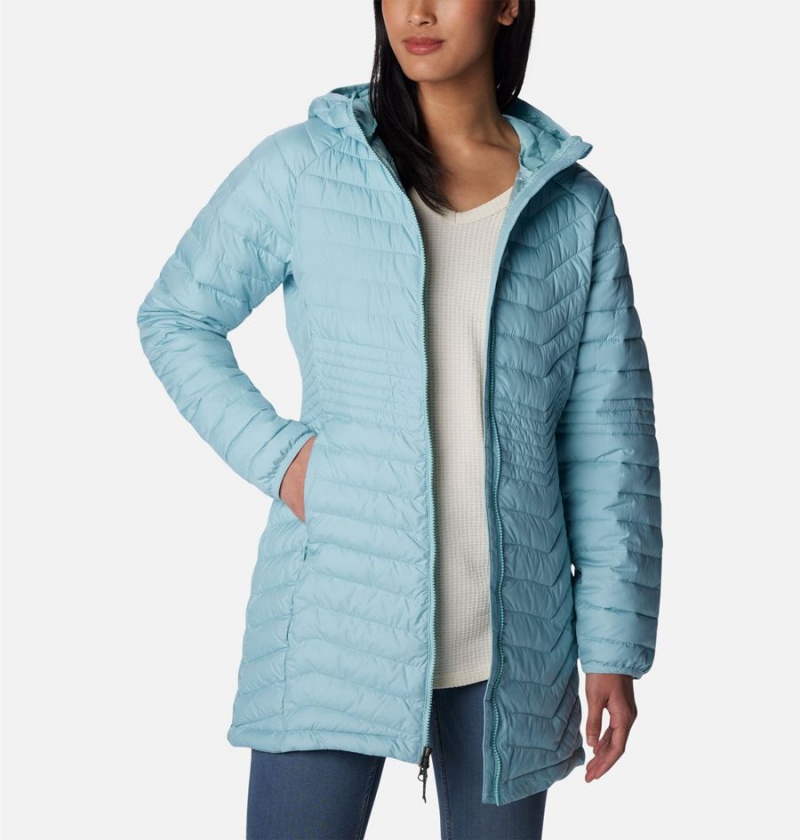 Columbia Powder Lite Mid Women's Puffer Jacket Turquoise | ICOGAJ-176