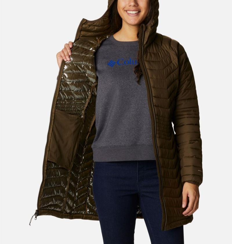 Columbia Powder Lite Mid Women's Puffer Jacket Olive | POFRJK-532