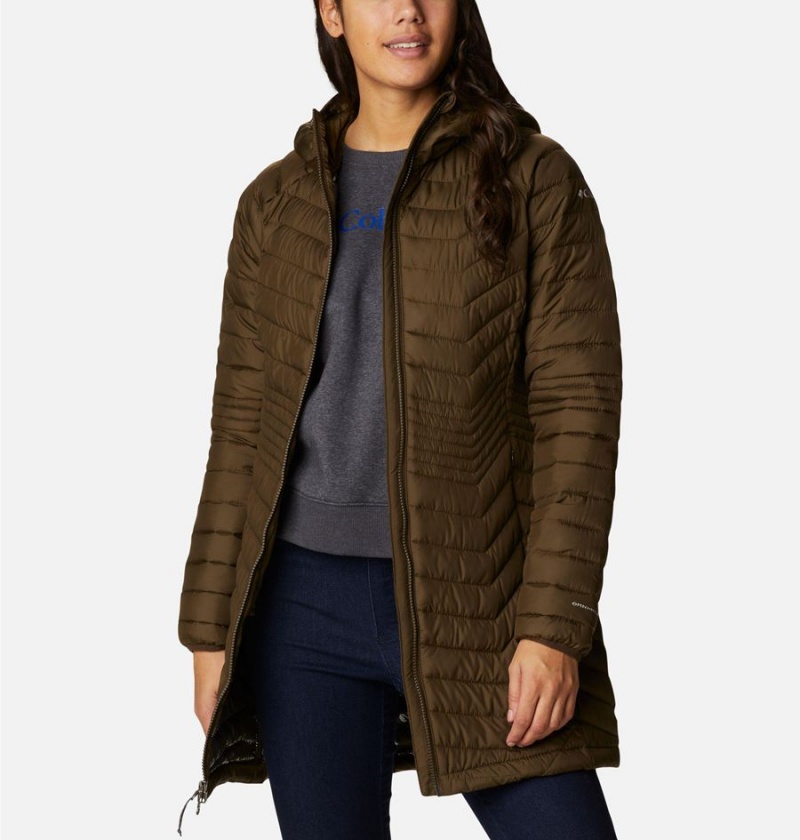 Columbia Powder Lite Mid Women's Puffer Jacket Olive | POFRJK-532