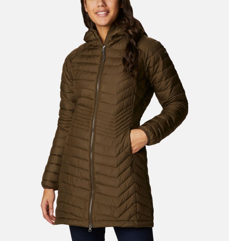 Columbia Powder Lite Mid Women\'s Puffer Jacket Olive | POFRJK-532